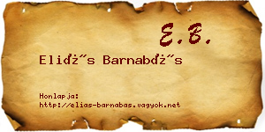 Eliás Barnabás névjegykártya
